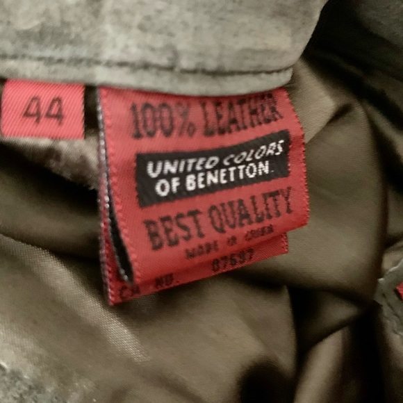 90s United Colors of Benetton 100% Genuine Leather Pencil Skirt - Picture 5 of 6